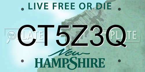 CT5Z3Q New Hampshire License Plate