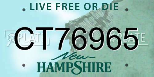 CT76965 New Hampshire License Plate