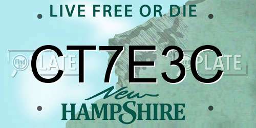 CT7E3C New Hampshire License Plate