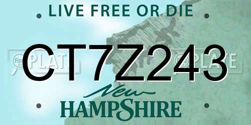 CT7Z243 New Hampshire License Plate