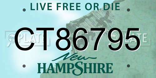 CT86795 New Hampshire License Plate