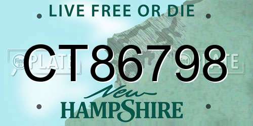 CT86798 New Hampshire License Plate