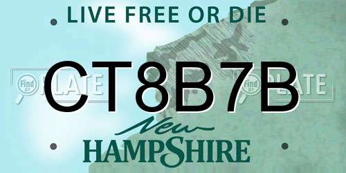 CT8B7B New Hampshire License Plate