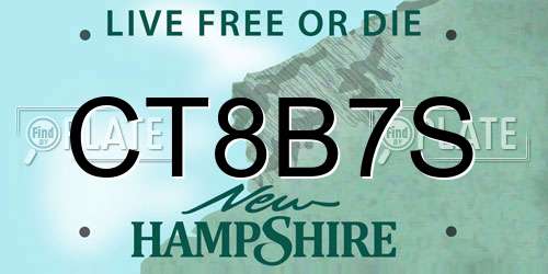CT8B7S New Hampshire License Plate
