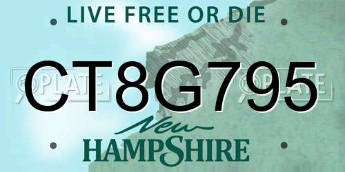 CT8G795 New Hampshire License Plate