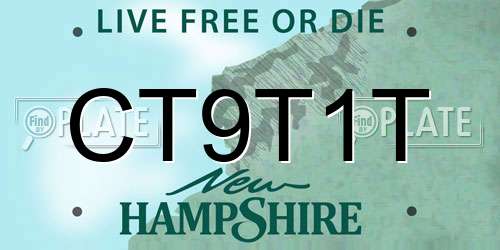 CT9T1T New Hampshire License Plate