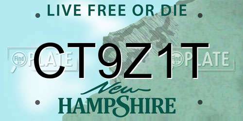 CT9Z1T New Hampshire License Plate