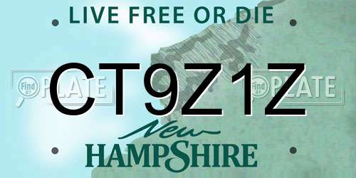 CT9Z1Z New Hampshire License Plate
