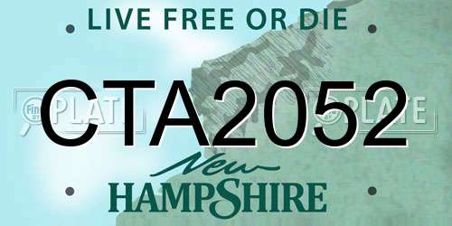 CTA2052 New Hampshire License Plate