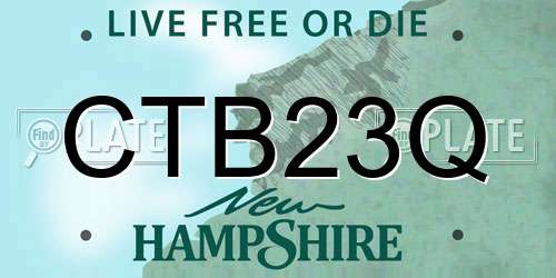 CTB23Q New Hampshire License Plate