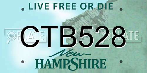 CTB528 New Hampshire License Plate