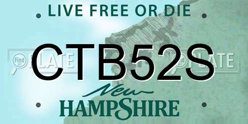 CTB52S New Hampshire License Plate