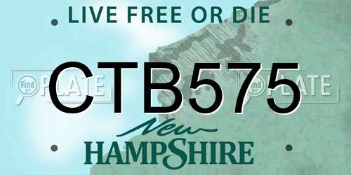 CTB575 New Hampshire License Plate
