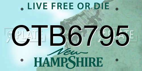 CTB6795 New Hampshire License Plate