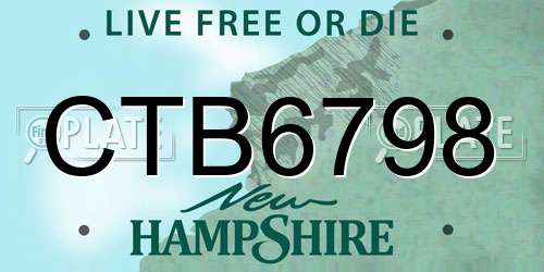 CTB6798 New Hampshire License Plate