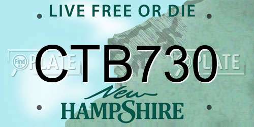 CTB730 New Hampshire License Plate