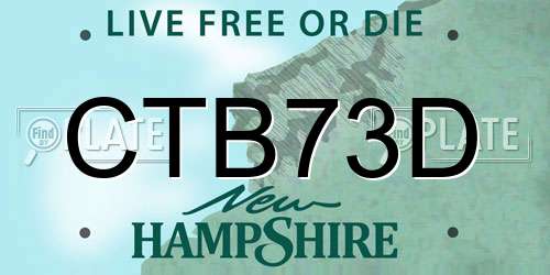 CTB73D New Hampshire License Plate