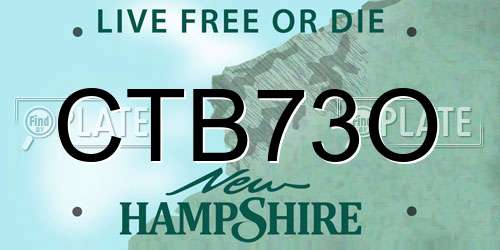 CTB73O New Hampshire License Plate