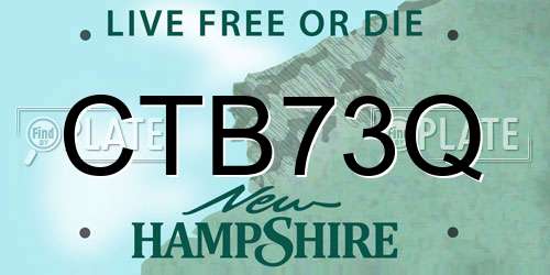 CTB73Q New Hampshire License Plate