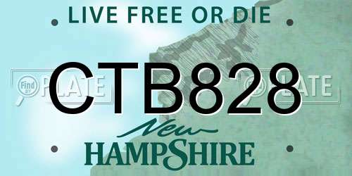 CTB828 New Hampshire License Plate