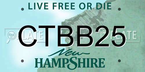 CTBB25 New Hampshire License Plate