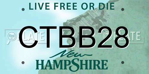 CTBB28 New Hampshire License Plate