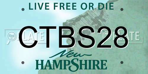 CTBS28 New Hampshire License Plate