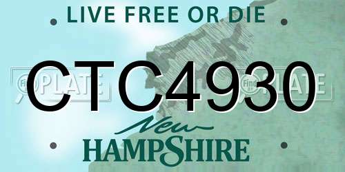 CTC4930 New Hampshire License Plate