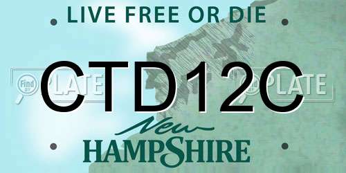 CTD12C New Hampshire License Plate