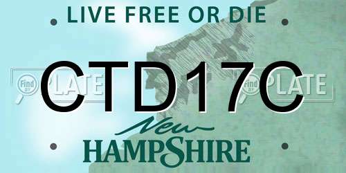 CTD17C New Hampshire License Plate