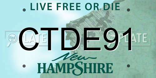 CTDE91 New Hampshire License Plate