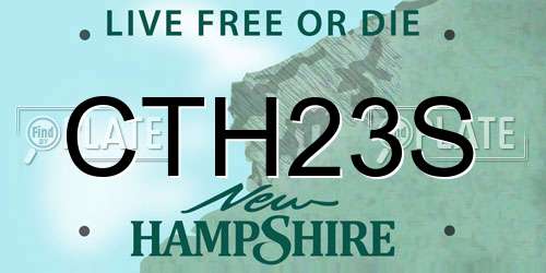 CTH23S New Hampshire License Plate
