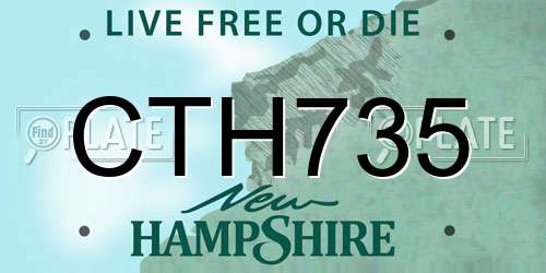 CTH735 New Hampshire License Plate