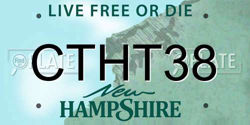 CTHT38 New Hampshire License Plate