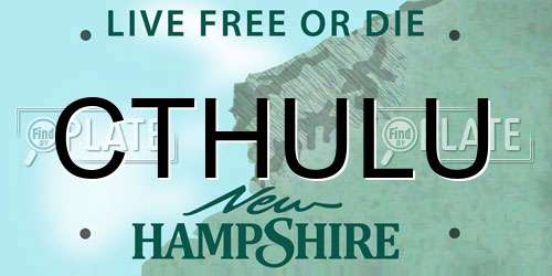 CTHULU New Hampshire License Plate