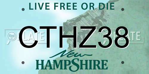 CTHZ38 New Hampshire License Plate