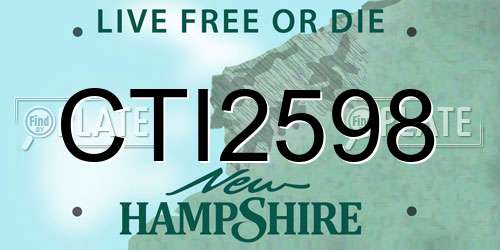 CTI2598 New Hampshire License Plate