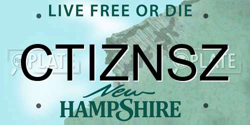 CTIZNSZ New Hampshire License Plate