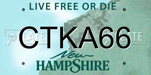 CTKA66 New Hampshire License Plate