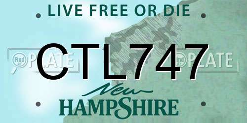 CTL747 New Hampshire License Plate