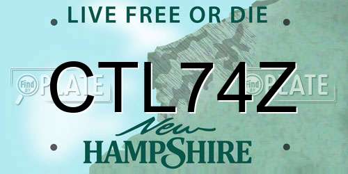 CTL74Z New Hampshire License Plate
