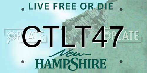 CTLT47 New Hampshire License Plate