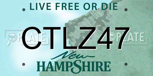 CTLZ47 New Hampshire License Plate