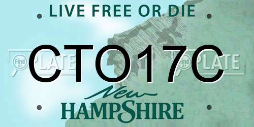 CTO17C New Hampshire License Plate