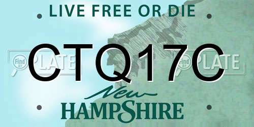 CTQ17C New Hampshire License Plate
