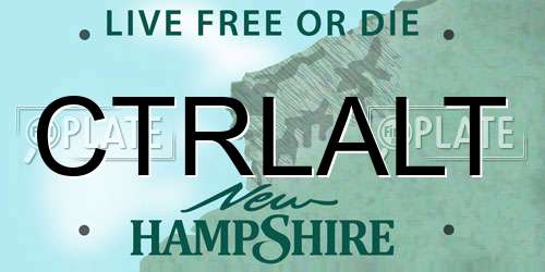 CTRLALT New Hampshire License Plate
