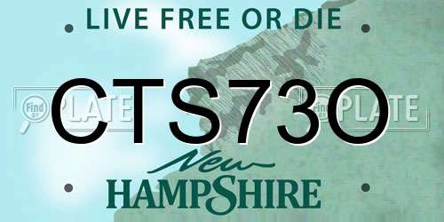 CTS73O New Hampshire License Plate