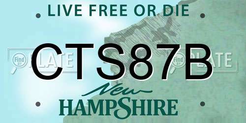 CTS87B New Hampshire License Plate