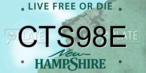 CTS98E New Hampshire License Plate