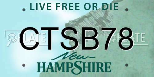 CTSB78 New Hampshire License Plate